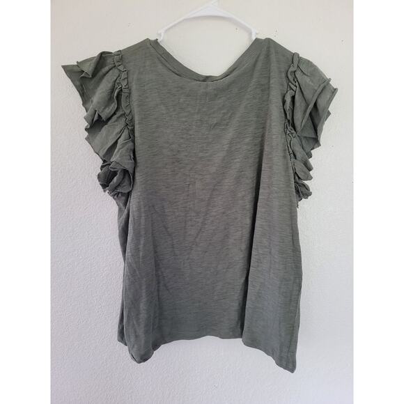 Industry Women's Green Ruffle Sleeve Blouse - Size 1X Plus #4 - Picture 2 of 3